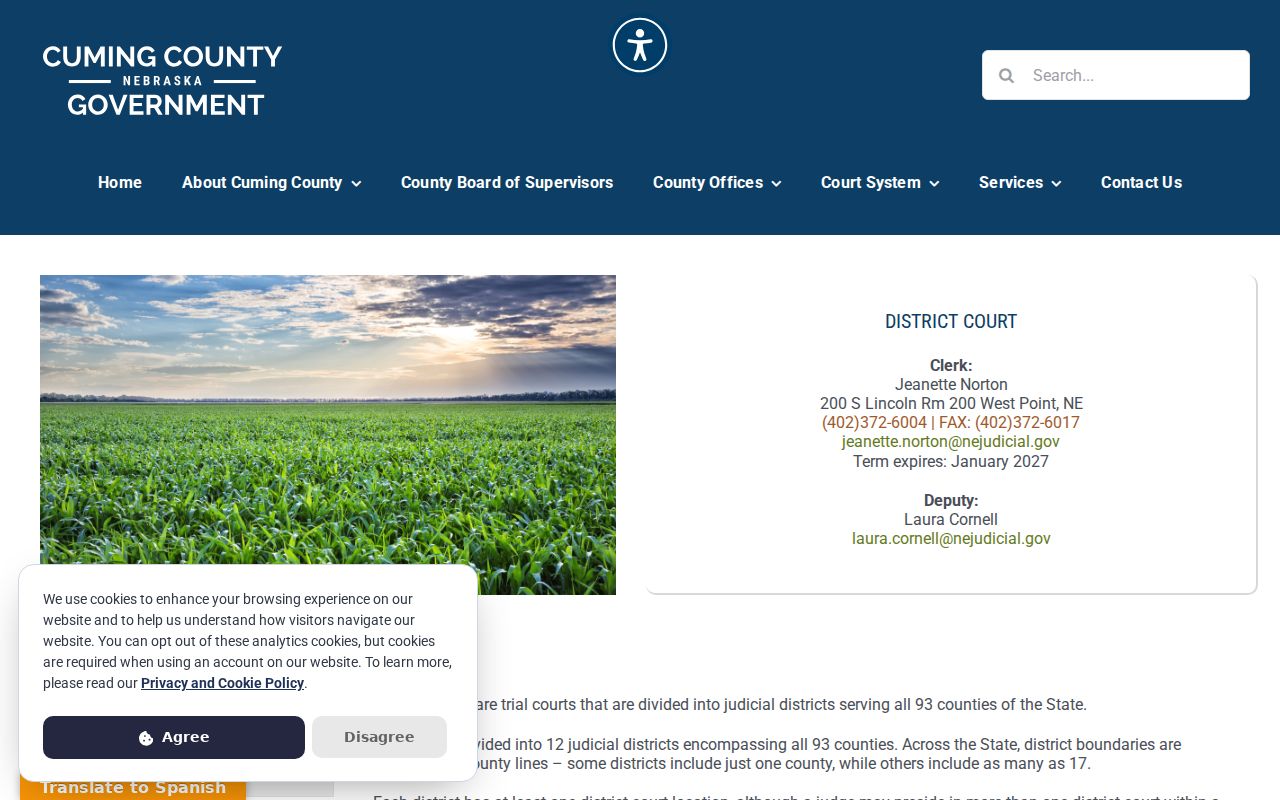 Cuming County District Court District 7 records office