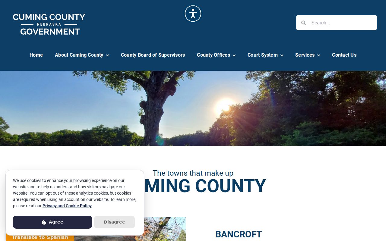 Official Cuming County town descriptions and local contacts